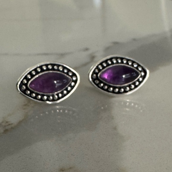 NWOT Sundance Cave Cavern Earrings Amethyst Sterling Silver